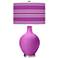 Peony Purple Bold Stripe Ovo Table Lamp