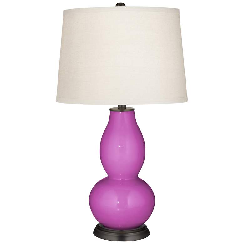 Peony Purple Double Gourd Table Lamp