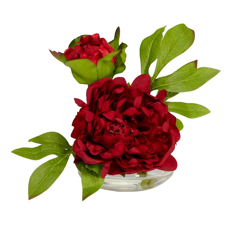 Image 5 Peony with Glass Vase (Set of 3) more views