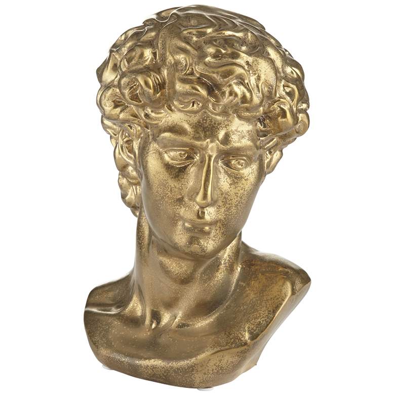 Image 3 People Bust 10 1/2" High Shiny Gold Decorative Figurine more views