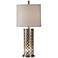 Peoria 33" Silver Brushed Steel Table Lamp with Night Light