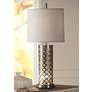 1_Peoria 33" Silver Brushed Steel Table Lamp with Night Light