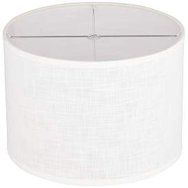 Image4 of Peoria White Set of 2 Drum Lamp Shades 14x14x10 (Spider) more views