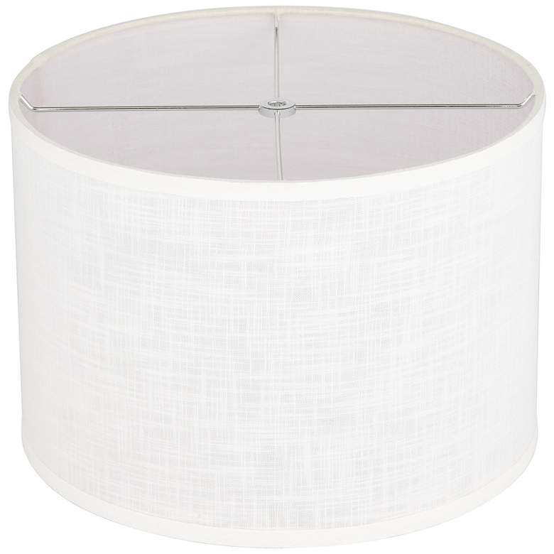 Image 4 Peoria White Set of 2 Drum Lamp Shades 14x14x10 (Spider) more views