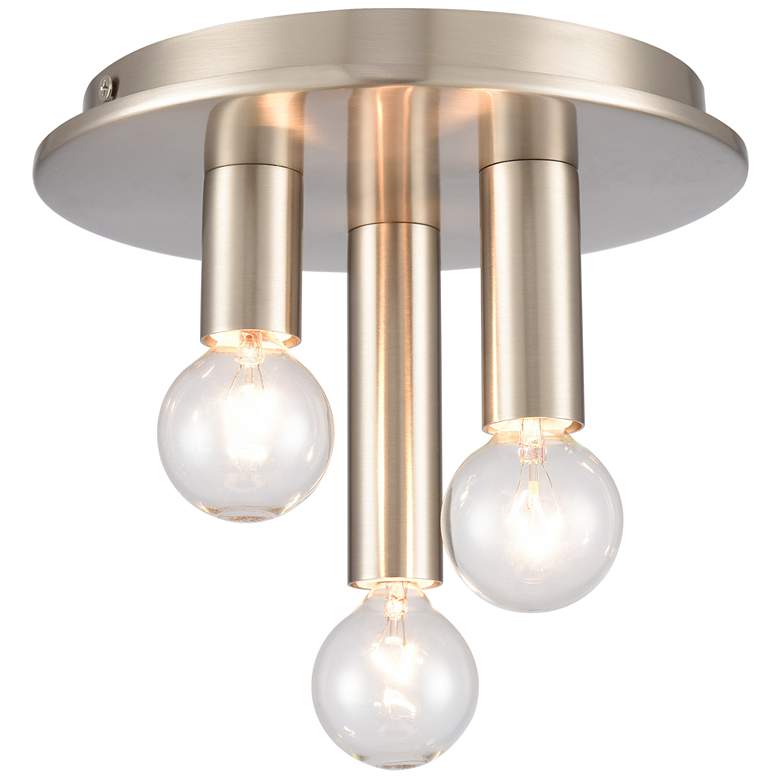 Image 1 Pepper 8" Wide 3-Light Flush Mount - Brushed Nickel