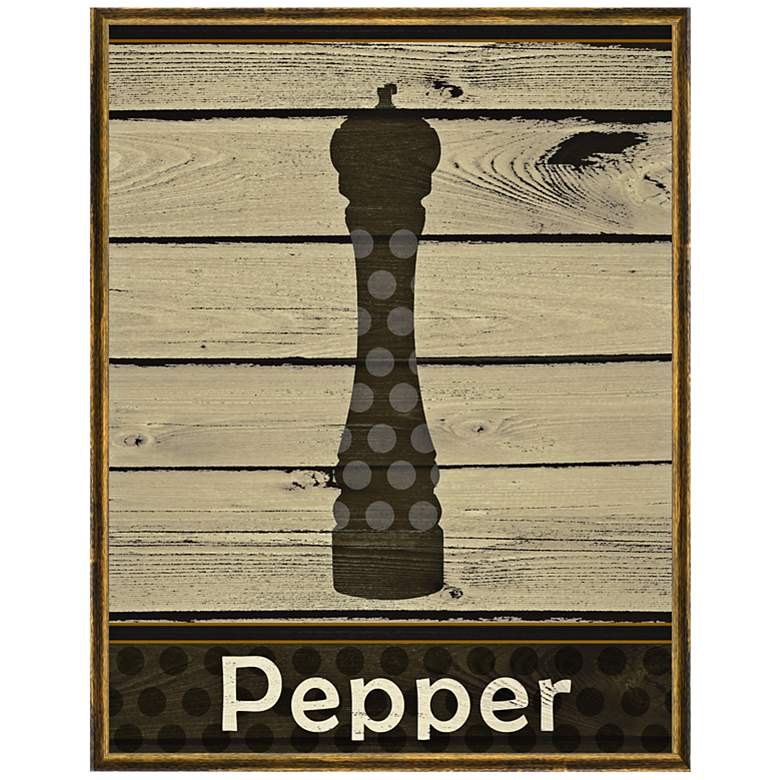 Image 1 Pepper on Wood 28 inch High Framed Canvas Wall Art