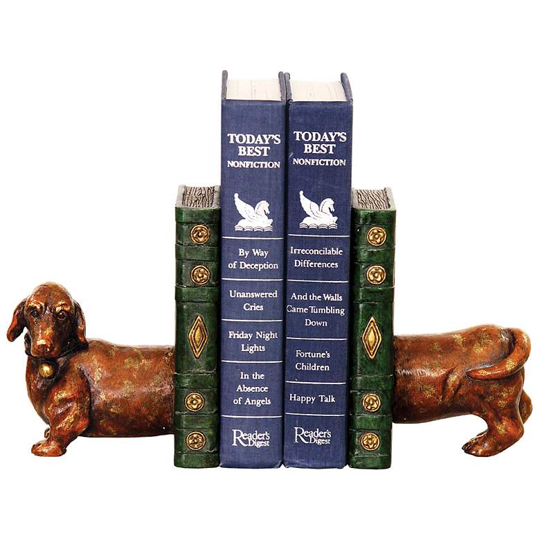 Image 1 Peppy Puppy Copper and Gold Bookends Set