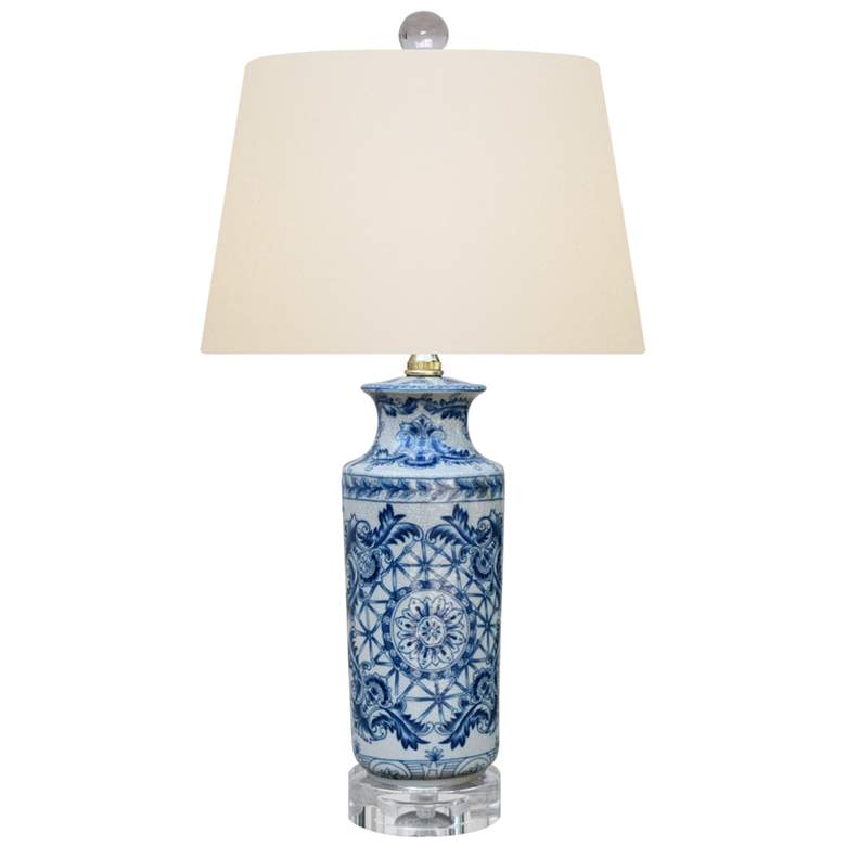 Image 1 Pequod Blue and White Phoenix Canton Vase Table Lamp