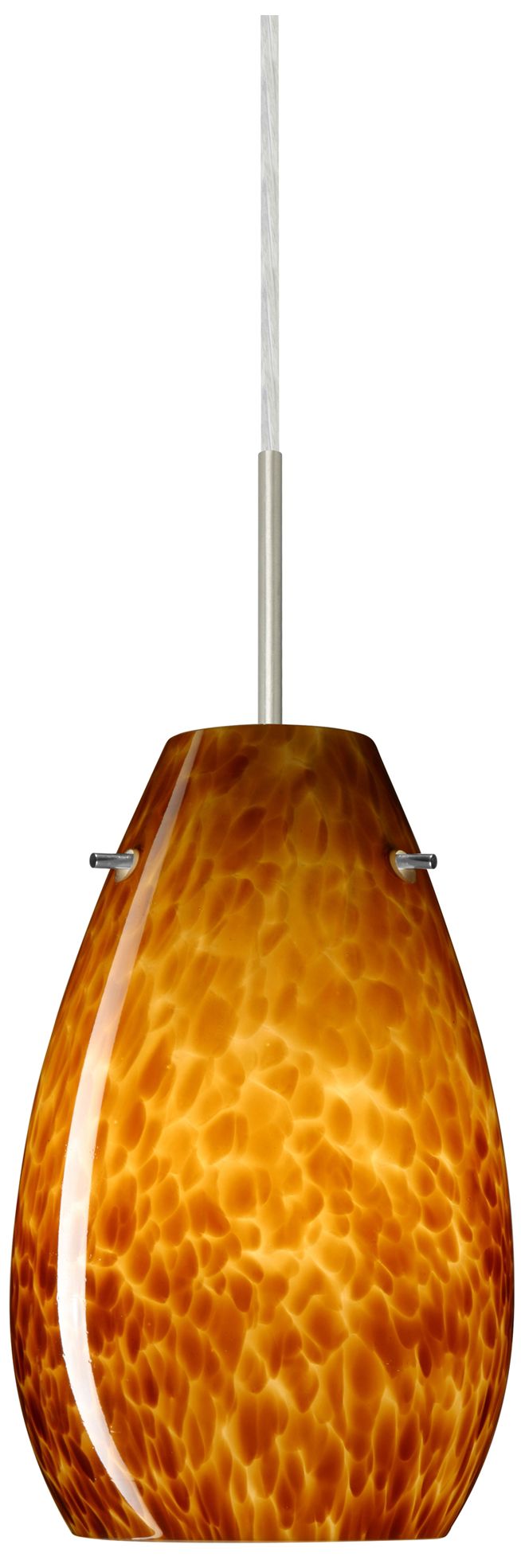 Pera 9 1/2" High Amber Cloud/Satin Nickel Mini Pendant