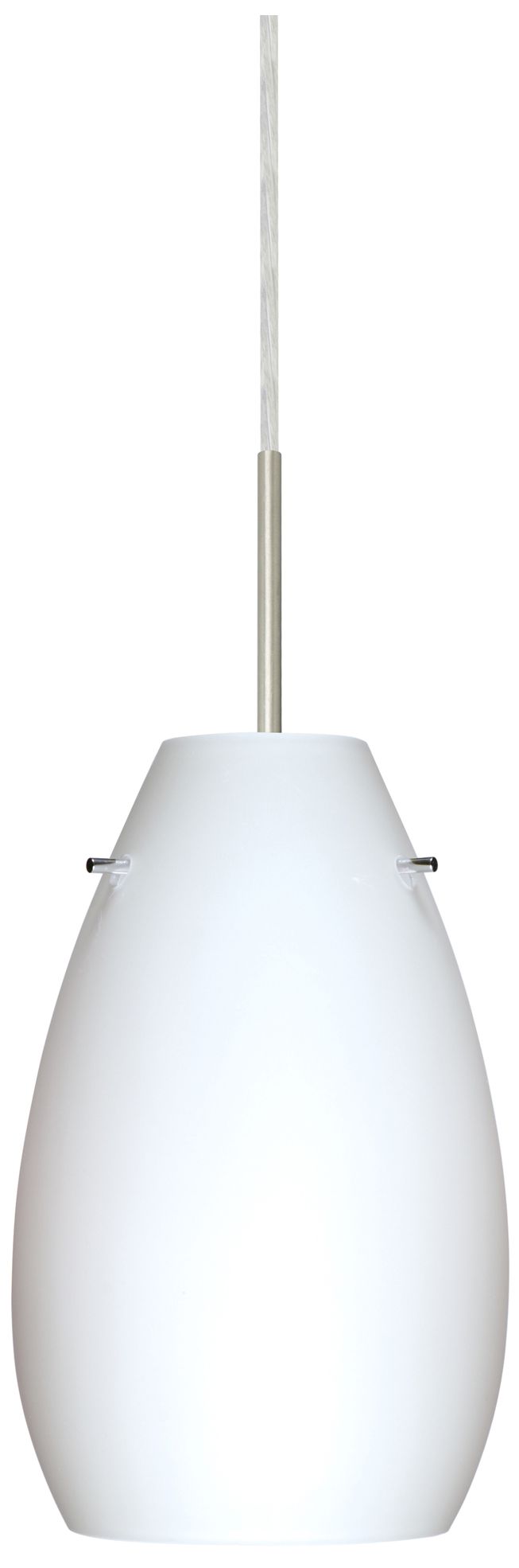 Pera 9 1/2" High Opal Matte/Satin Nickel Mini Pendant