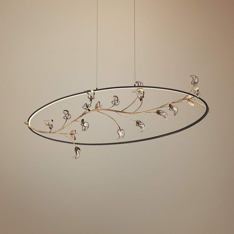 Image 1 Peralta 49 inch Wide Gold and Bronze LED Oval Ring Pendant Light
