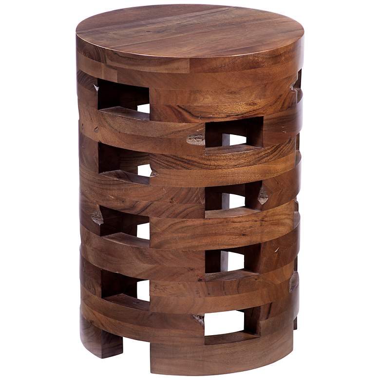 Image 1 Perazza 14" Wide Brown Mango Acacia Wood Accent Table