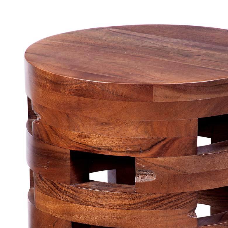 Image 3 Perazza 14" Wide Brown Mango Acacia Wood Accent Table more views