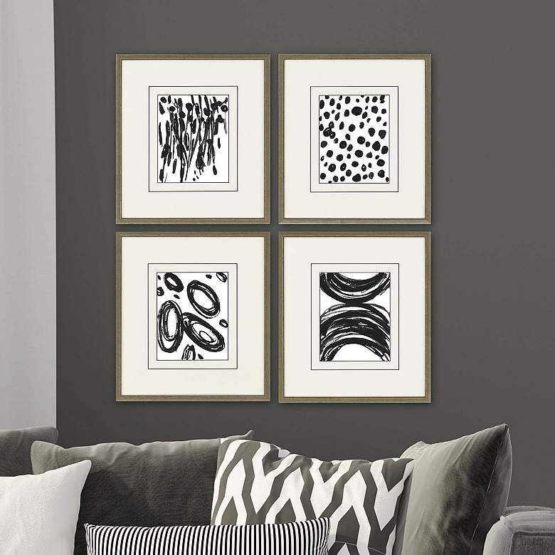Image 1 Perception 19" High 4-Piece Framed Exclusive Wall Art Set 