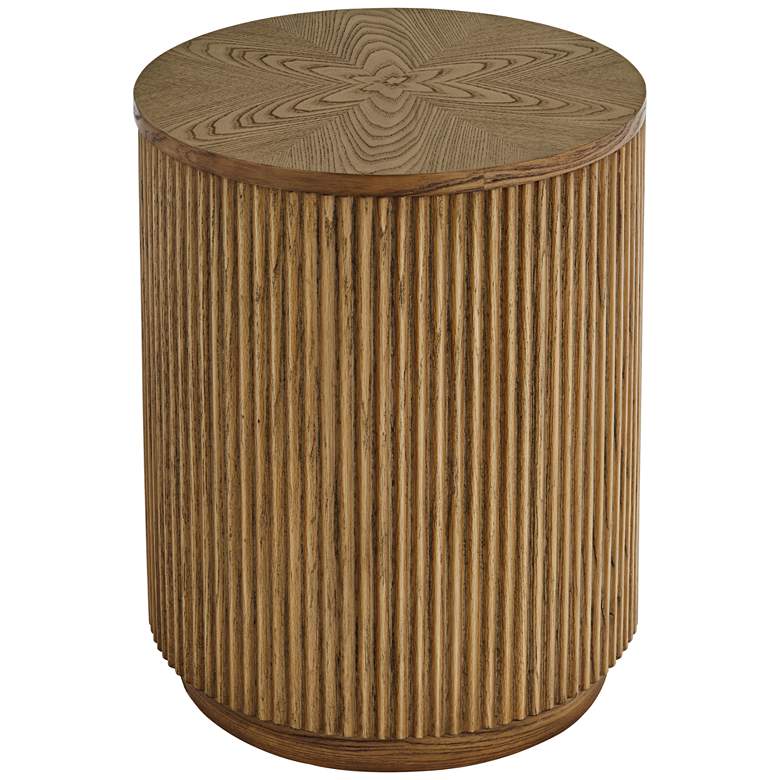 Image 2 Perch 17 3/4 inch Wide Natural Wood Round Side Table