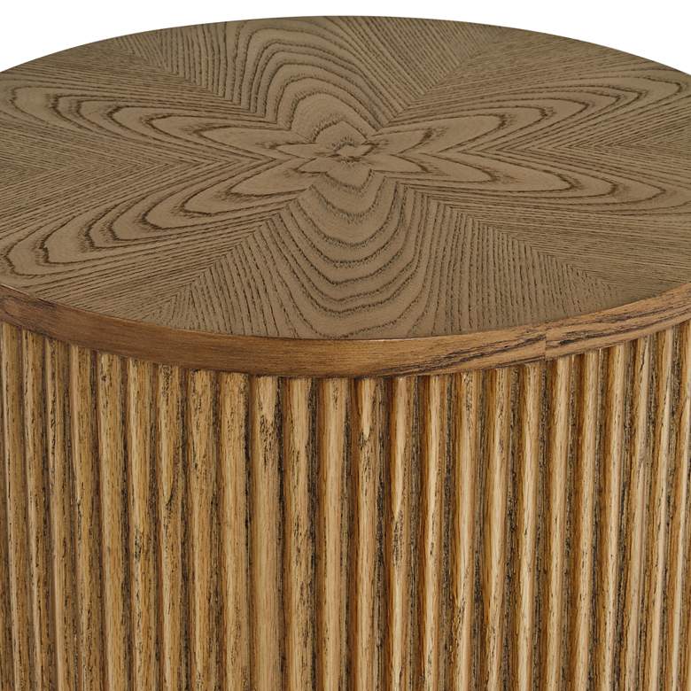 Image 3 Perch 17 3/4 inch Wide Natural Wood Round Side Table more views