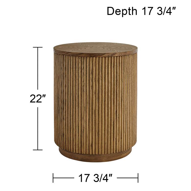 Image 7 Perch 17 3/4" Wide Natural Wood Round Side Table more views