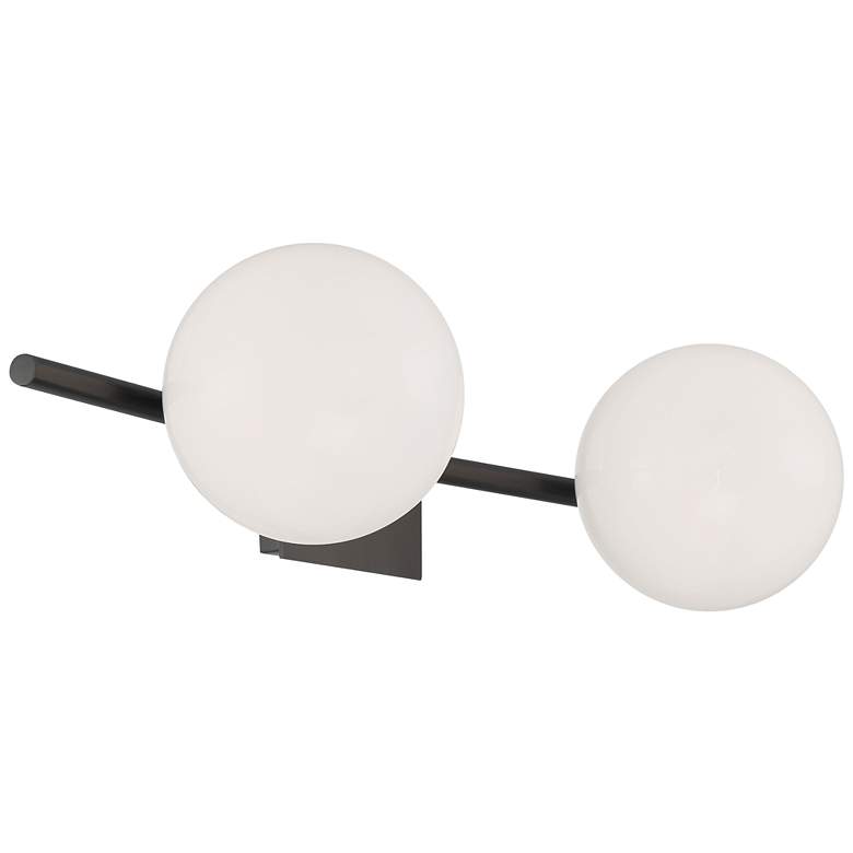 Image 1 Perch 2 Light Indoor Wall Sconce - Acid Dipped Black