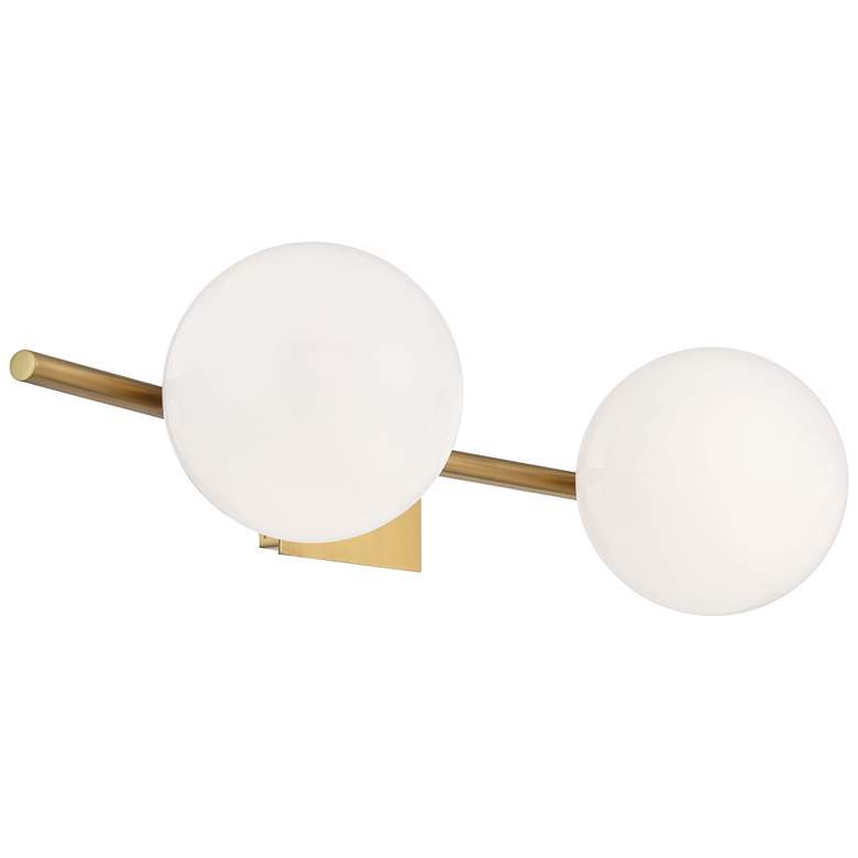 Image 1 Perch 2 Light Indoor Wall Sconce - Satin Brass