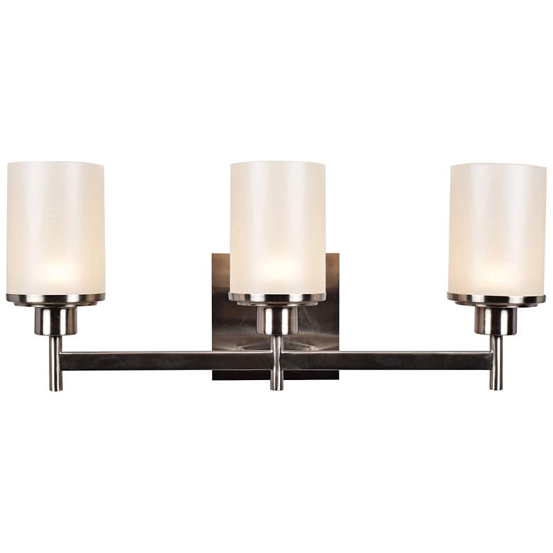 Image 1 Perch 21 3/4" Wide Brushed Steel 3-Light LED Bath Light