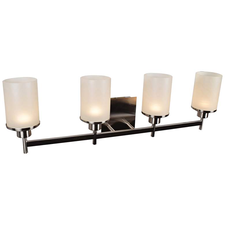 Image 2 Perch 31" Wide Brushed Steel 4-Light LED Bath Light