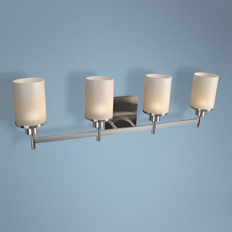 Image 1 Perch 31" Wide Brushed Steel 4-Light LED Bath Light