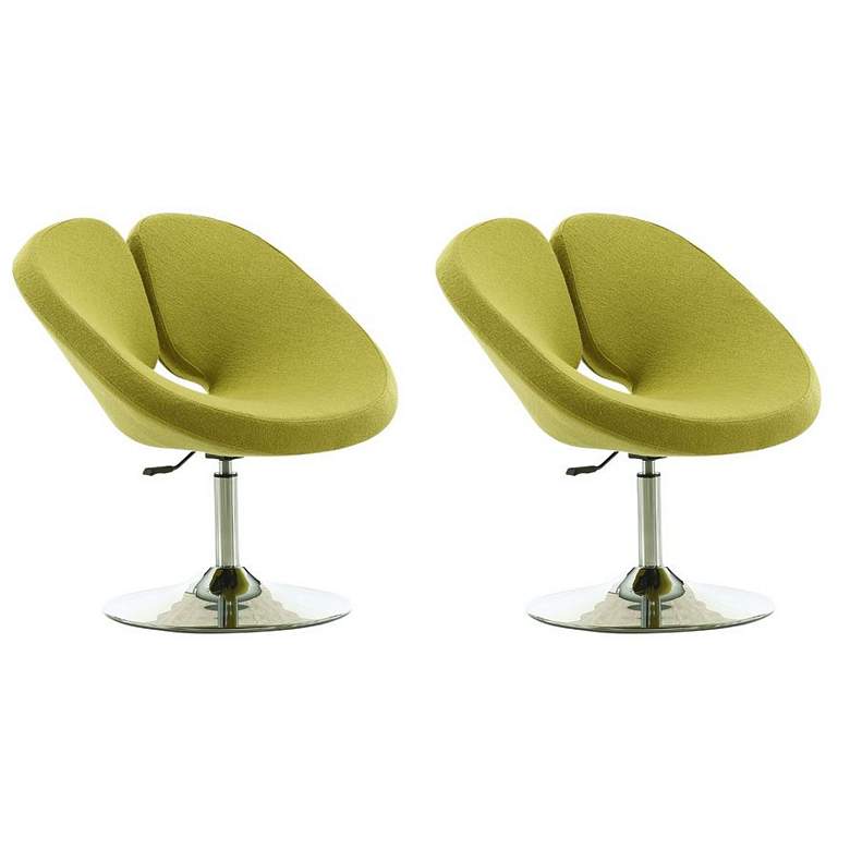 Image 1 Perch Adjustable Chair in Green and Polished Chrome (Set of 2)