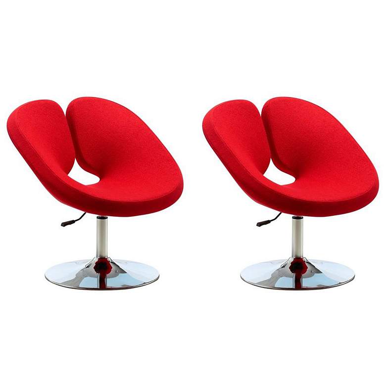Image 1 Perch Adjustable Chair in Red and Polished Chrome (Set of 2)