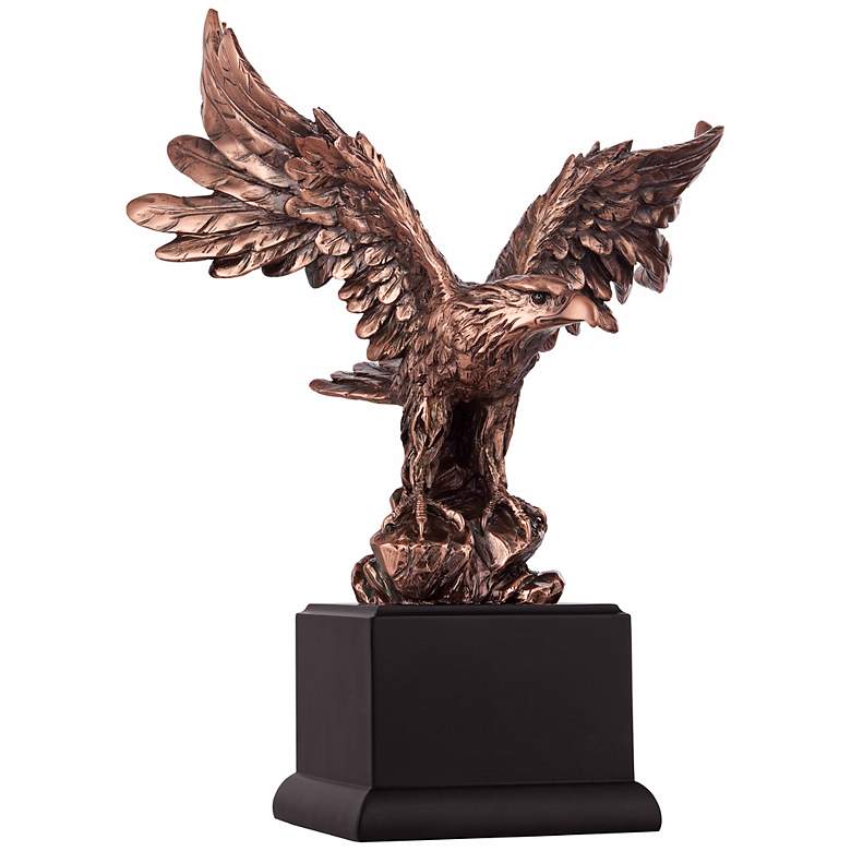 Image 3 Perched American Eagle 11 1/2 inch High Table Sculpture more views