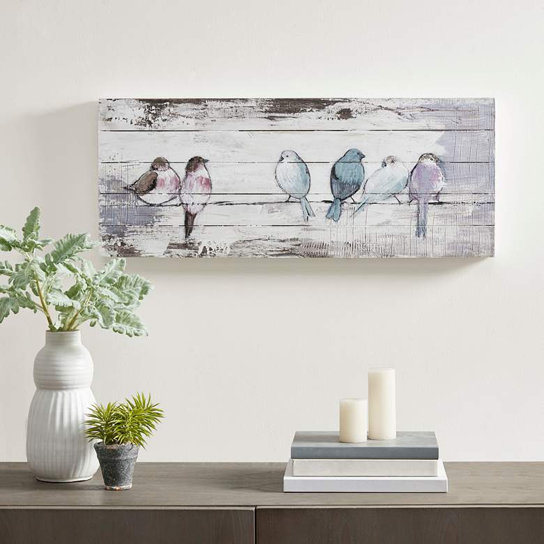 Image 1 Perched Birds 30 inch Wide Wood Wall Art