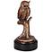 Perching Owl 8 1/2" High Sculpture in Bronze