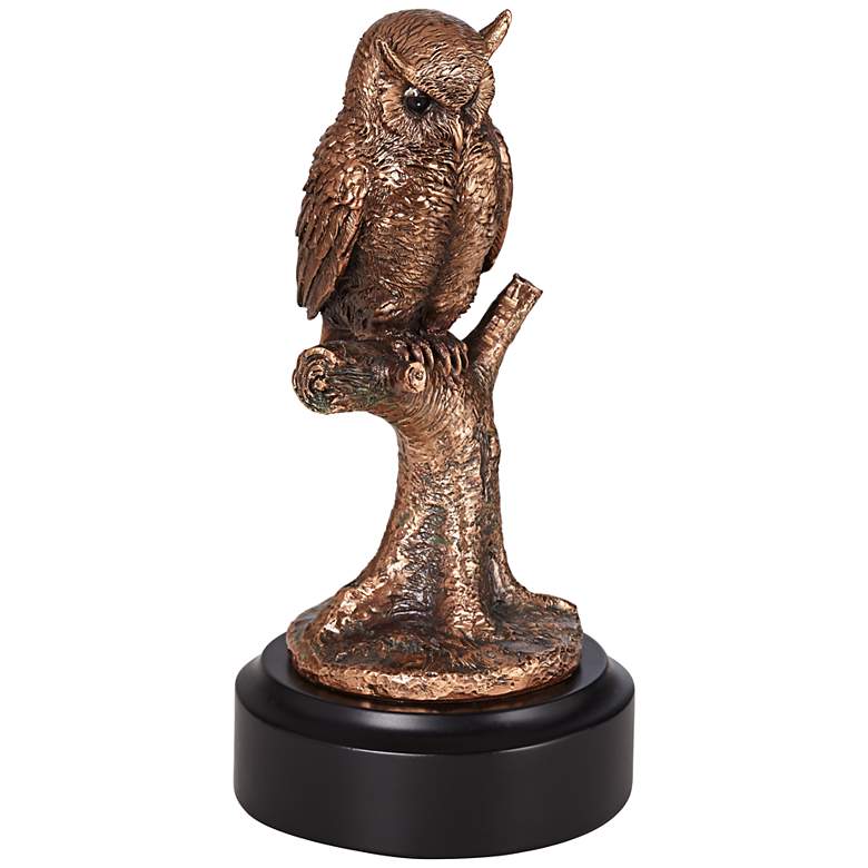 Image 1 Perching Owl 8 1/2 inch High Sculpture in Bronze