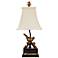 Perching Robin Gold Leaf and Black Table Lamp
