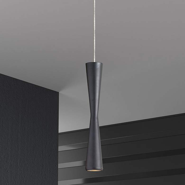Image 1 Percita 2" Wide Matte Black 5W LED Pendant