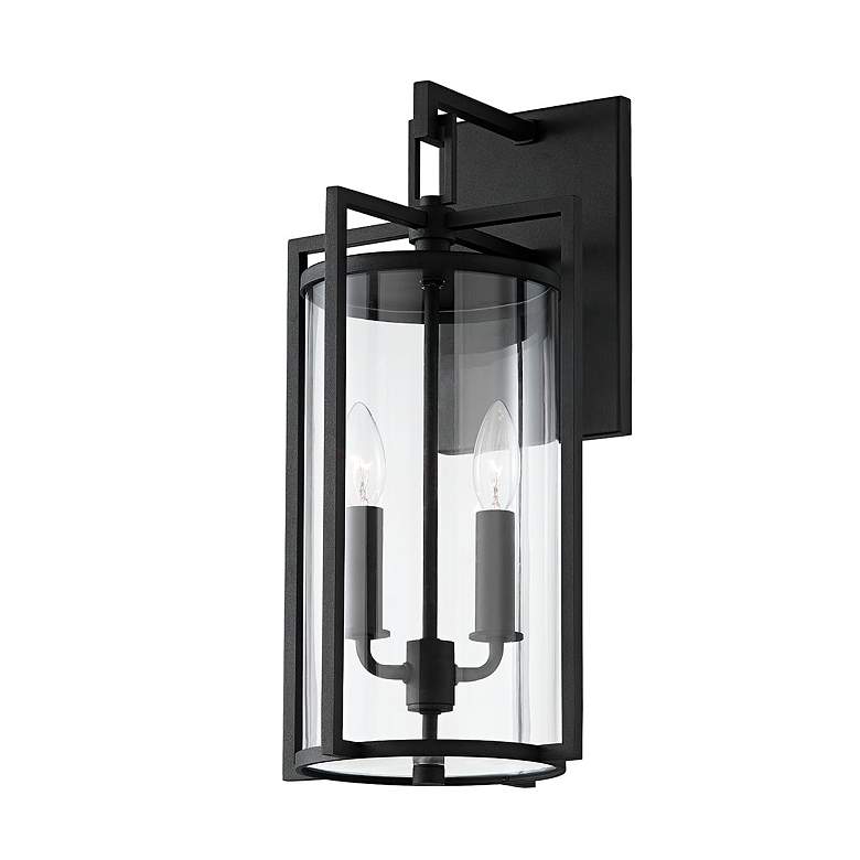 Image 1 Percy 18 1/4" High Textured Black Outdoor Wall Light