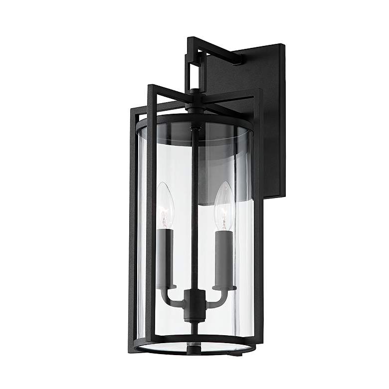 Image 2 Percy 18 1/4" High Textured Black Outdoor Wall Light more views