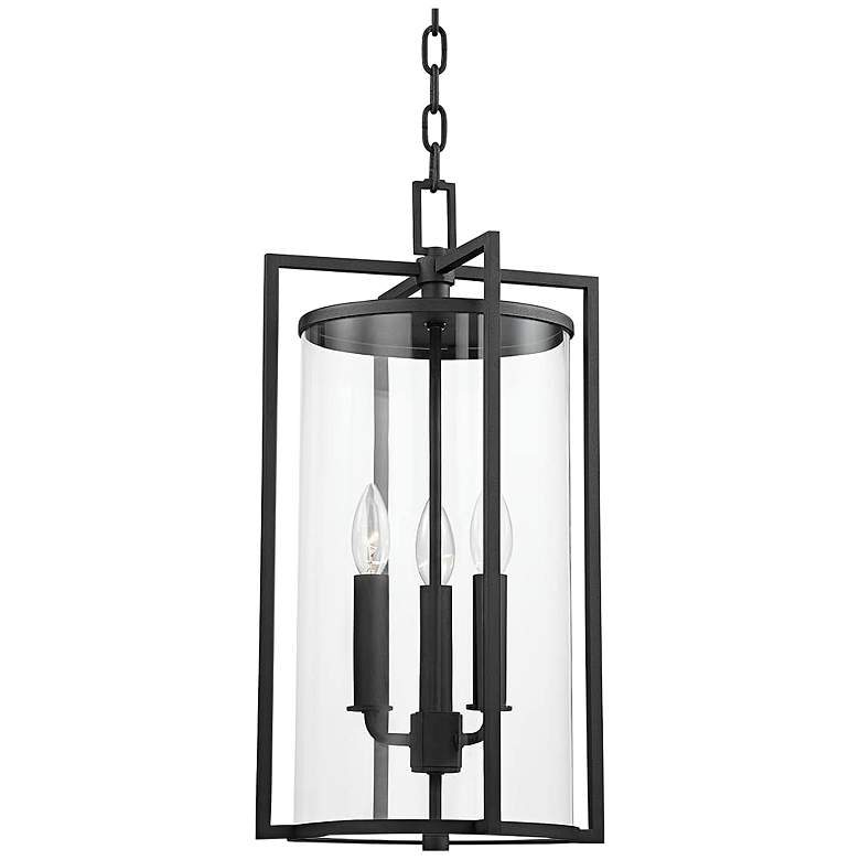 Image 2 Percy 20 1/4" High Textured Black Outdoor Hanging Light