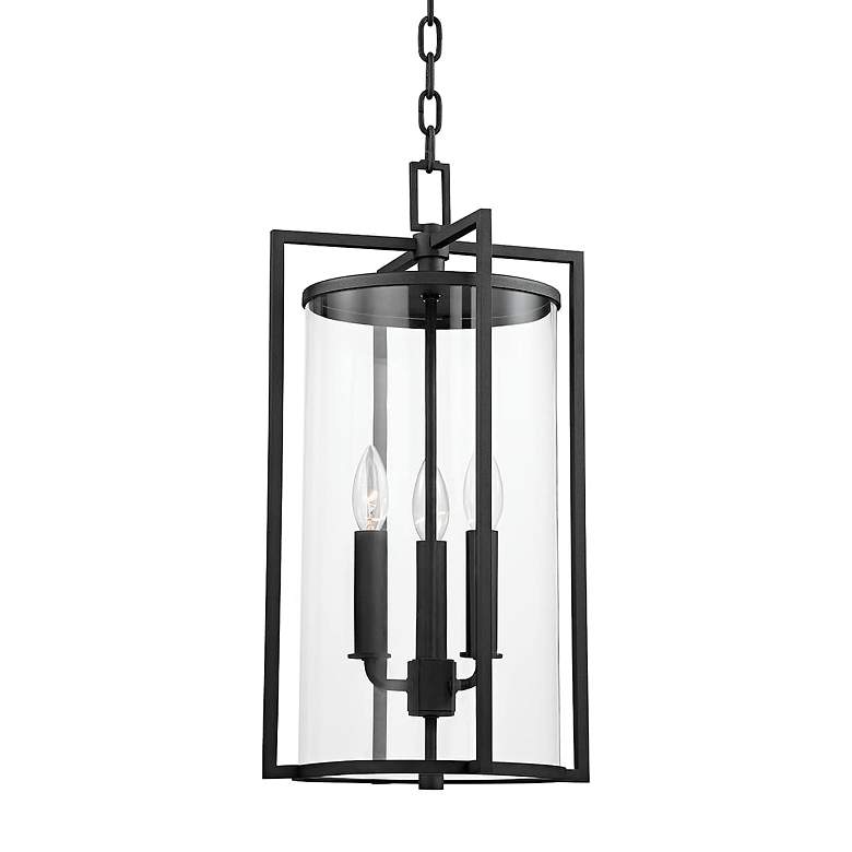 Image 2 Percy 20 1/4" High Textured Black Outdoor Hanging Light