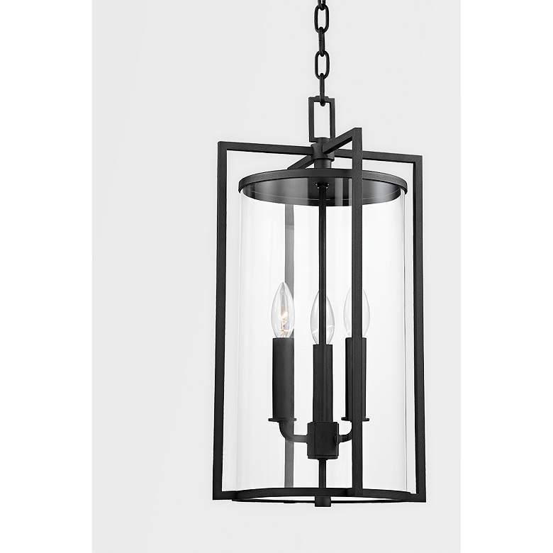 Image 3 Percy 20 1/4" High Textured Black Outdoor Hanging Light more views