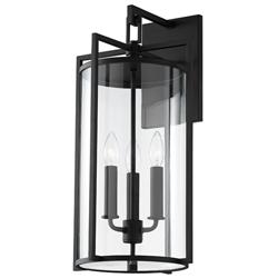 Percy 21 1/2&quot; High Textured Black Outdoor Wall Light