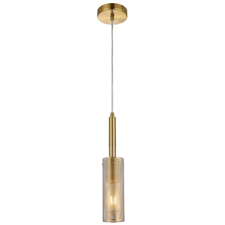 Image 1 Percy 3" Wide Aged Brass Finish Pendant