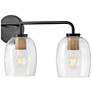 Percy 33" Wide Black and Brass 4-Light Vanity Bath Light