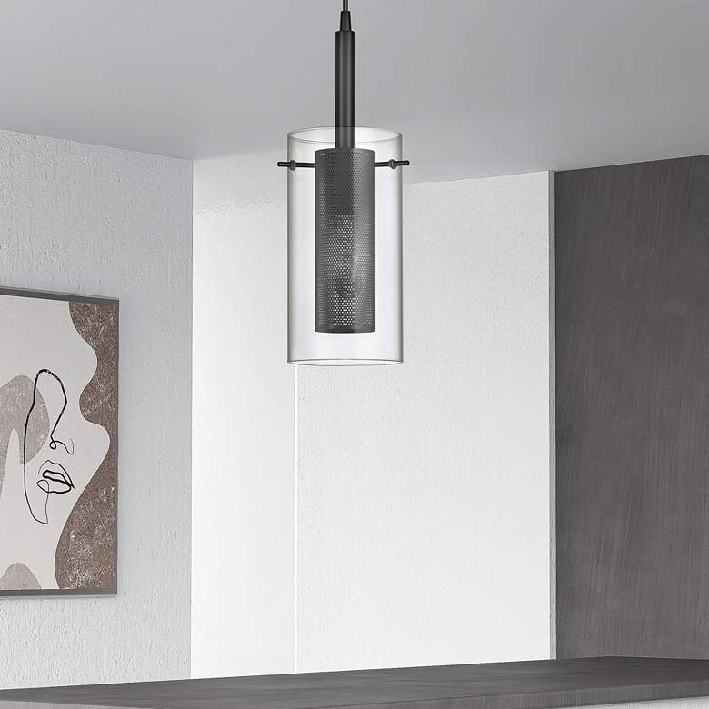 Image 1 Percy 5.5" Wide Matte Black Pendant
