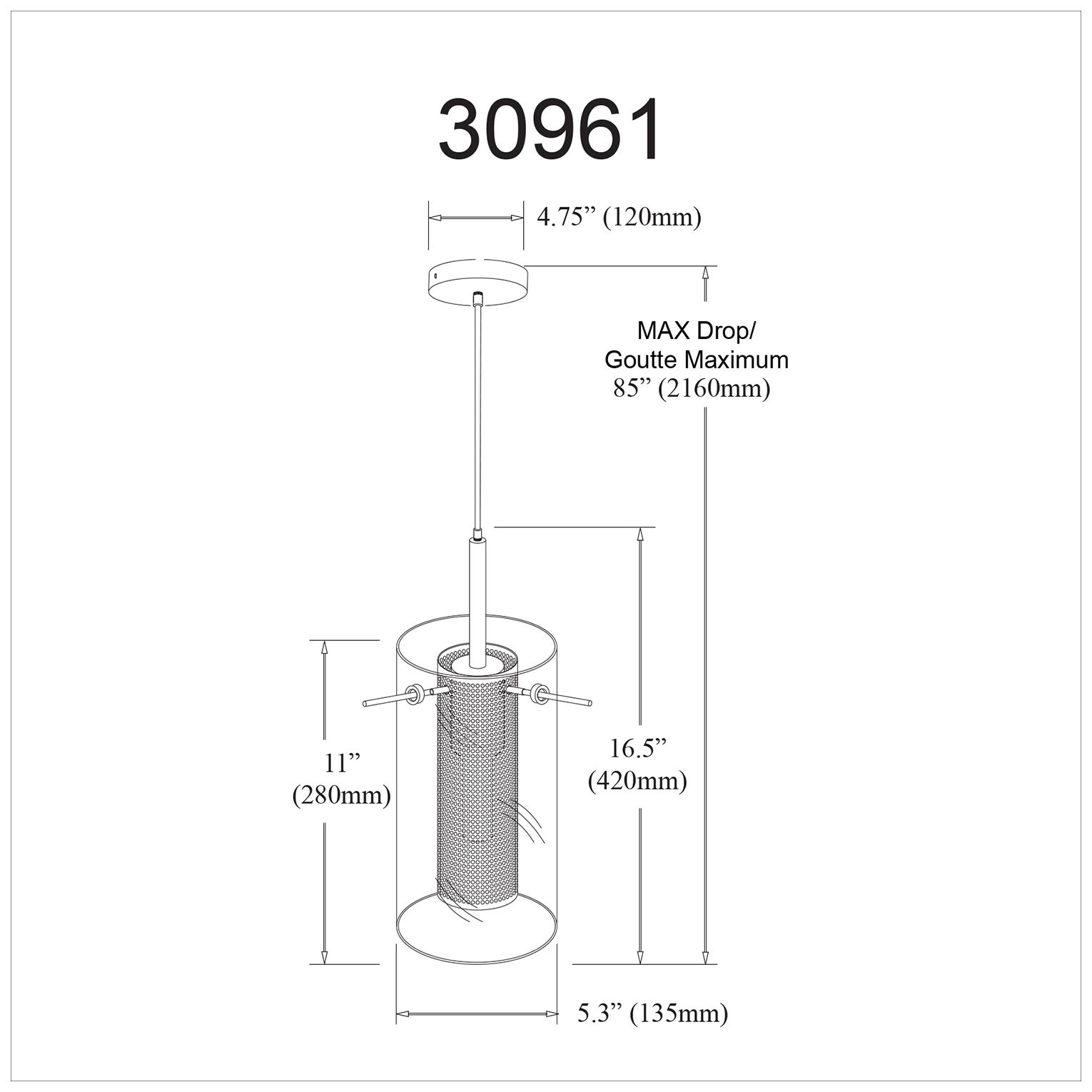 Image 5 Percy 5.5" Wide Matte Black Pendant more views