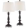 1_Percy Bronze Metal Table Lamps With 7" Round Risers