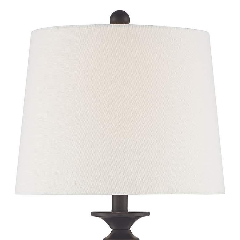 Image 2 Percy Bronze Metal Table Lamps With 7" Round Risers more views