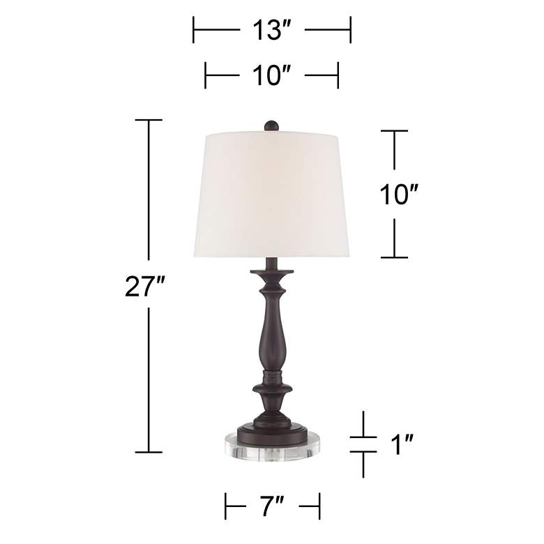 Image 5 Percy Bronze Metal Table Lamps With 7" Round Risers more views