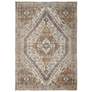 Percy PRC39AN 5&#39;3"x7&#39;6" Rust and Blue Medallion Area Rug