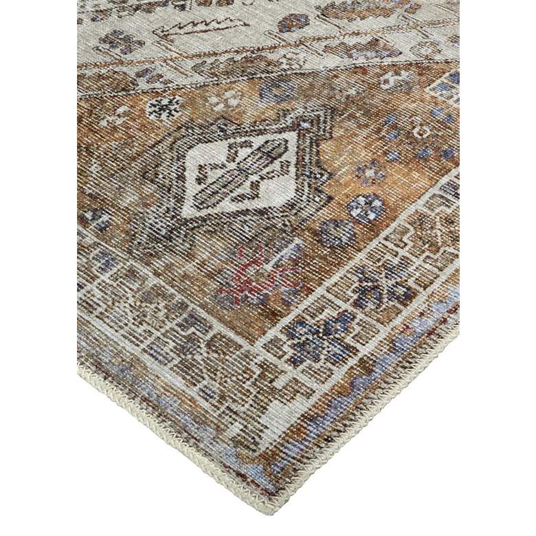 Image 3 Percy PRC39AN 5'3"x7'6" Rust and Blue Medallion Area Rug more views