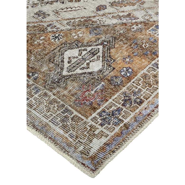 Image 3 Percy PRC39AN 5'3"x7'6" Rust and Blue Medallion Area Rug more views